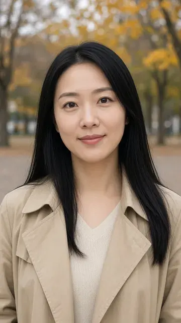 Survivor photo: a woman in a beige trench coat