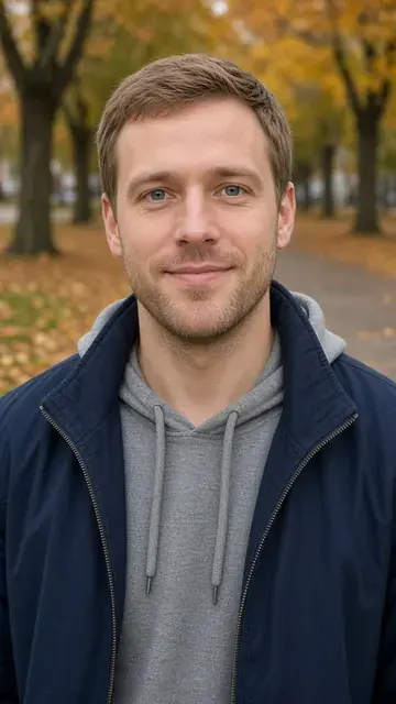 Infected loved one photo: a man in a navy jacket