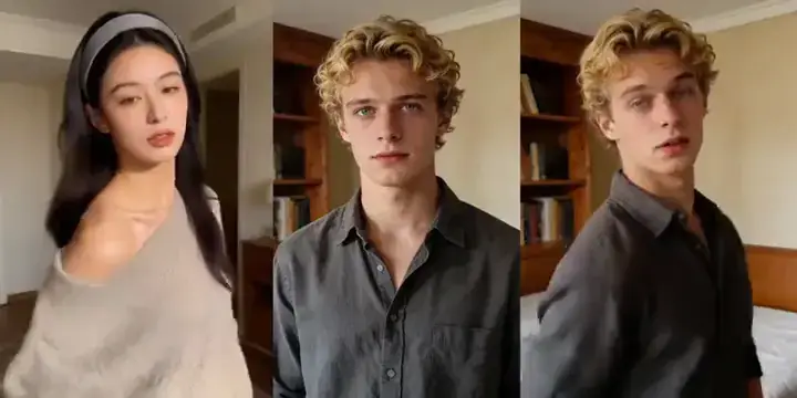 Motion Control example: the same head-turn applied across portrait stills