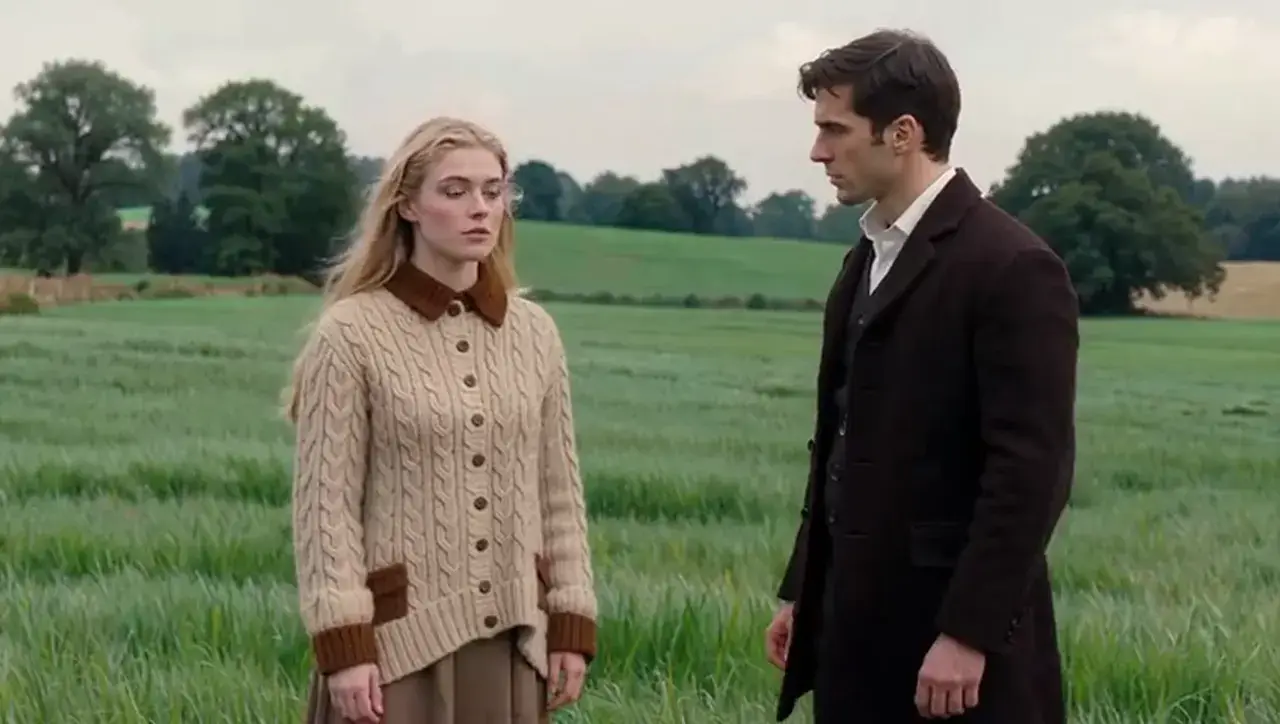 Text to Video example: romantic meadow two-shot for dialogue-led and narrated scenes