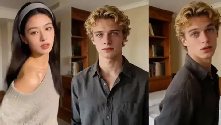 Motion Control example: the same head-turn applied across portrait stills