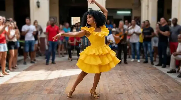 Motion Control demo: courtyard dance transferred onto a character image