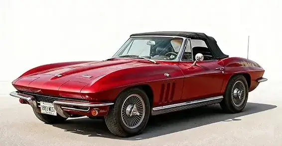 Reference to Video example: a red convertible with a black soft top