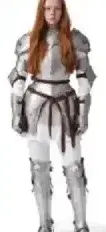 Reference to Video example: a red-haired knight in silver armor
